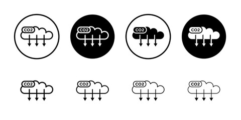 CO2 emissions icon Flat fill set collection