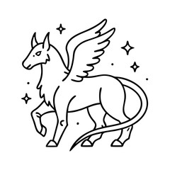 mythical creature icon, mythical creature vector illustration-simple illustration of mythical creature, perfect for mythical creature logos and icons