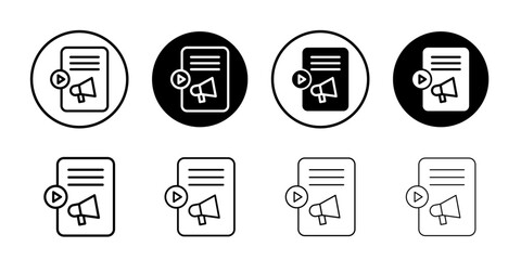 Content marketing icon Flat fill set collection