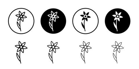 Daffodil icon Flat fill set collection