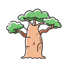 baobab tree icon, baobab tree vector illustration-simple illustration of baobab tree, perfect for baobab tree logos and icons
