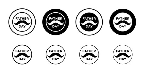Obraz premium Fathers day icon Flat fill set collection