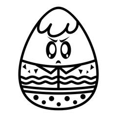 happy easter egg. angry egg emoji