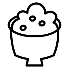 Rice Food Bowl Line Icon