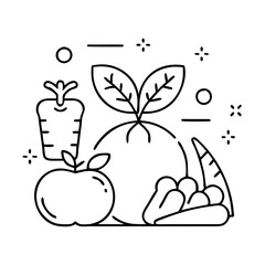 organic food icon, organic food vector illustration-simple illustration of organic food, perfect for organic food logos and icons