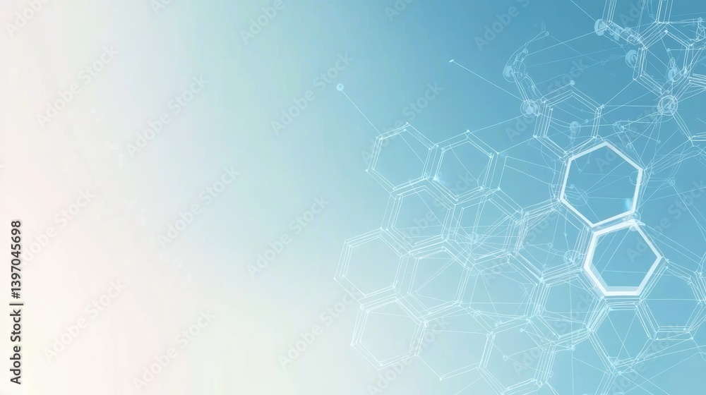 Poster scientific visualization of molecular structures in a digital environment abstract aesthetic backgro