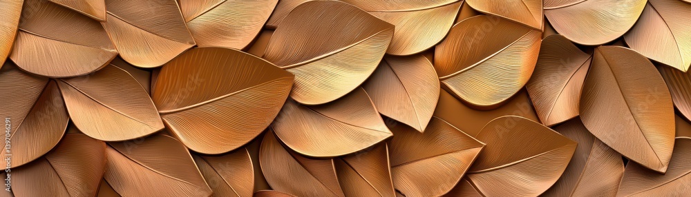 Aufkleber soft metallic 3d geometric pattern of unique leaves creating a stylish and modern visual aesthetic