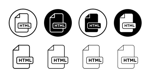 HTML script icon Flat fill set collection