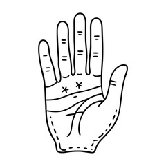 Obraz premium palm reading hand icon, palm reading hand vector illustration-simple illustration of palm reading hand, perfect for palm reading hand logos and icons