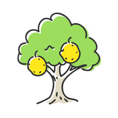 lemon tree icon, lemon tree vector illustration-simple illustration of lemon tree, perfect for lemon tree logos and icons