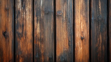 Obraz premium Close-up of rustic wooden planks with rich, warm tones and distinct wood grain.