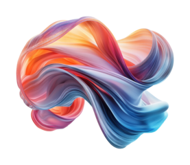 Dynamic abstract wave formation display colorful isolated on transparent background, png