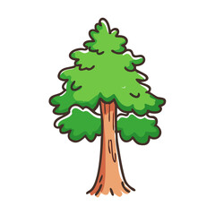 redwood tree icon, redwood tree vector illustration-simple illustration of redwood tree, perfect for redwood tree logos and icons