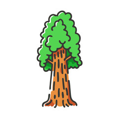sequoia tree icon, sequoia tree vector illustration-simple illustration of sequoia tree, perfect for sequoia tree logos and icons