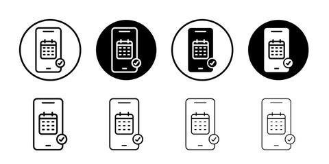 Online appointment icon Flat fill set collection