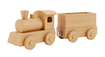 Isolated Wooden Toy Train