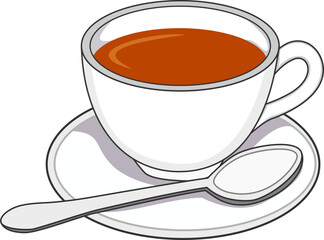cup of tea, vector illustration of a white mug with tea
