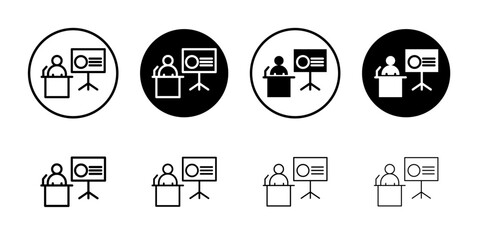 Presentation icon Flat fill set collection