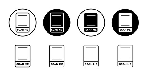 Scan me icon Flat fill set collection