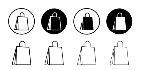 Shopping bag icon Flat fill set collection