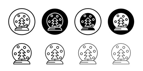 Snow globe icon Flat fill set collection