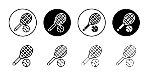 Tennis icon Flat fill set collection