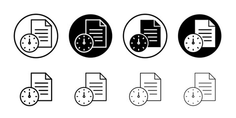 Time management icon Flat fill set collection