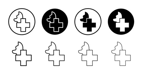 Veterinary pharmacy icon Flat fill set collection
