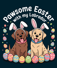 Labrador Retriever Bunny Springs funny Eggs Easter