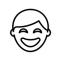 Fototapeta premium Happy face icon smiling in a joyful expression
