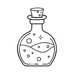 potion bottle icon, potion bottle vector illustration-simple illustration of potion bottle, perfect for potion bottle logos and icons