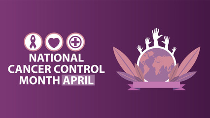 National Cancer Control Month web vector banner design illustration