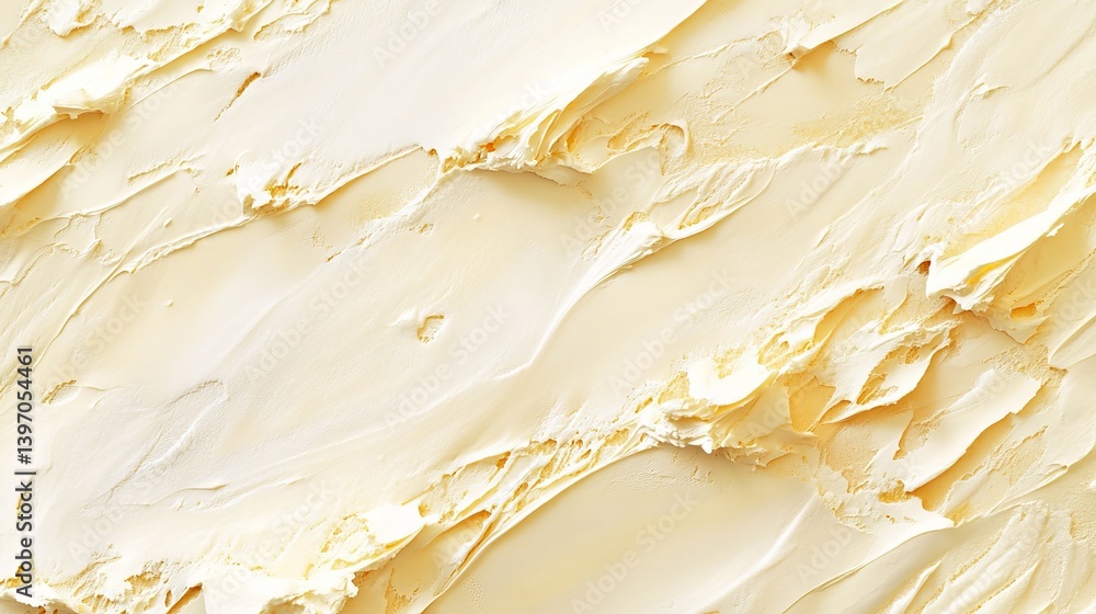 Aufkleber close up of a textured surface with creamy yellow and white tones creating an abstract pattern