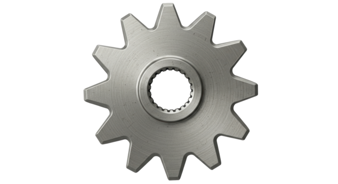 Isolated Metallic Sprocket Gear