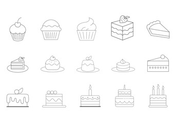 Cute Cake Outline Icon Element