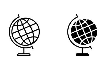 Globe icons thin line illustrations designs on white background