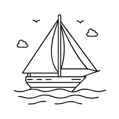 sailboat icon, sailboat vector illustration-simple illustration of sailboat, perfect for sailboat logos and icons