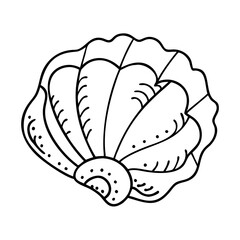 seashell icon, seashell vector illustration-simple illustration of seashell, perfect for seashell logos and icons
