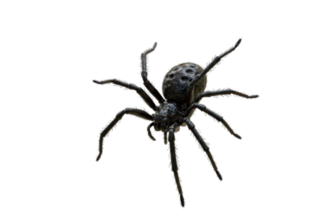 Isolated Black Spider with Detailed Markings