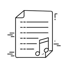 sheet music icon, sheet music vector illustration-simple illustration of sheet music, perfect for sheet music logos and icons