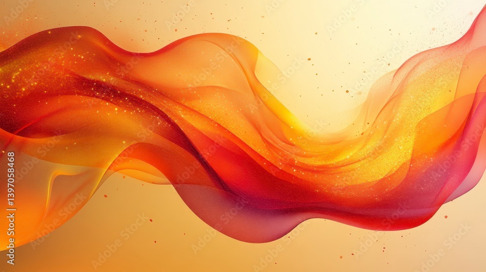 Aufkleber abstract flowing fabric in warm hues with subtle shimmering particles throughout