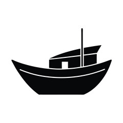 Boat Silhouette Icon Vector Illustration Simple