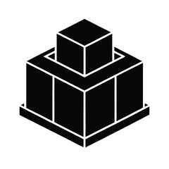 Constructor Block Silhouette Icon Vector Illustration