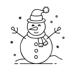 snowman icon, snowman vector illustration-simple illustration of snowman, perfect for snowman logos and icons
