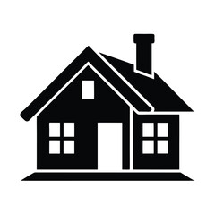 House Silhouette Icon Vector Illustration Simple