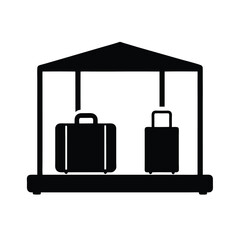 Baggage Room Silhouette Icon Vector Illustration