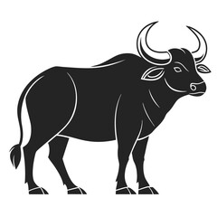 Minimalist Indian Ox Black Silhouette of Traditional Power