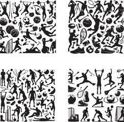 Muscular man exercising with barbells