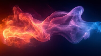 Obraz premium Abstract smoke effect; orange fading into blue on dark background