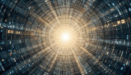 Illuminating abstract digital patterns virtual space visual art futuristic environment close-up view concept of technology and innovation